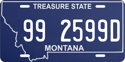 MT license plate 992599D