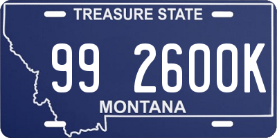 MT license plate 992600K