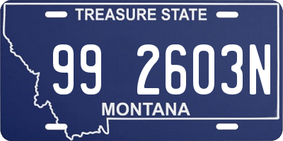 MT license plate 992603N