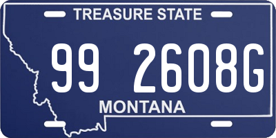MT license plate 992608G