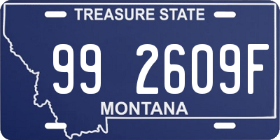 MT license plate 992609F