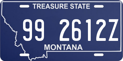 MT license plate 992612Z