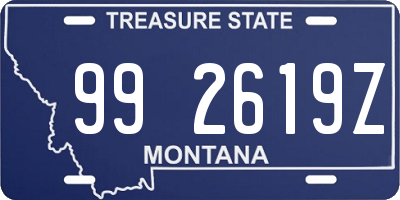 MT license plate 992619Z