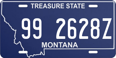 MT license plate 992628Z