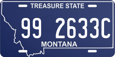 MT license plate 992633C