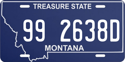 MT license plate 992638D