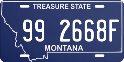 MT license plate 992668F