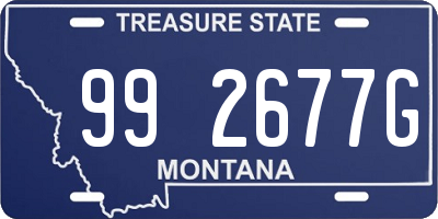 MT license plate 992677G