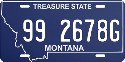 MT license plate 992678G