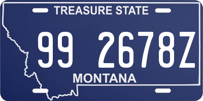 MT license plate 992678Z