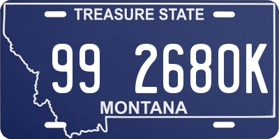 MT license plate 992680K
