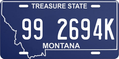 MT license plate 992694K