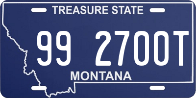 MT license plate 992700T