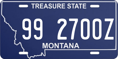 MT license plate 992700Z