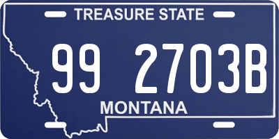 MT license plate 992703B