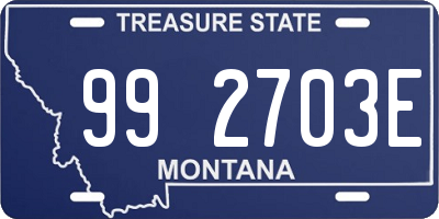 MT license plate 992703E