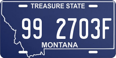 MT license plate 992703F