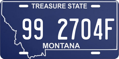 MT license plate 992704F