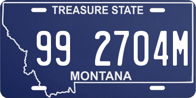 MT license plate 992704M