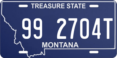 MT license plate 992704T