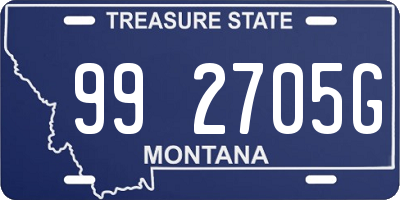 MT license plate 992705G