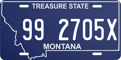 MT license plate 992705X