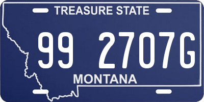 MT license plate 992707G