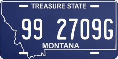 MT license plate 992709G