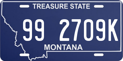 MT license plate 992709K