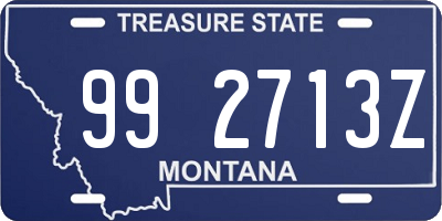 MT license plate 992713Z