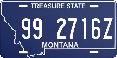 MT license plate 992716Z