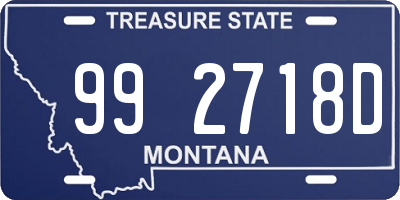 MT license plate 992718D