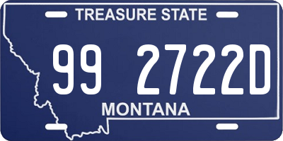 MT license plate 992722D