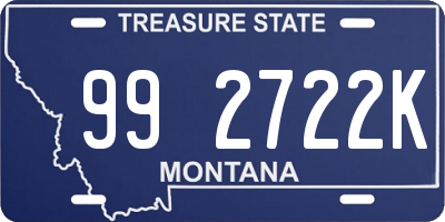 MT license plate 992722K