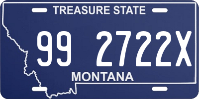 MT license plate 992722X