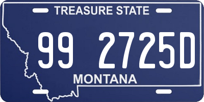 MT license plate 992725D