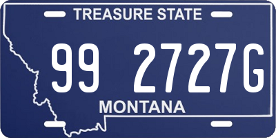 MT license plate 992727G