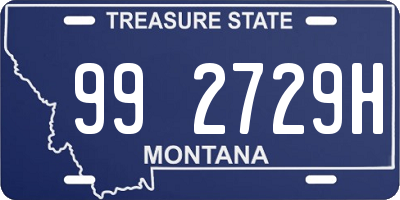 MT license plate 992729H