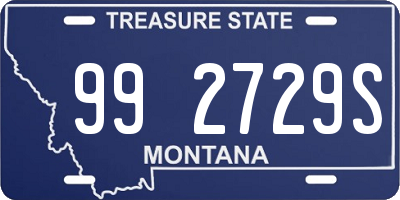 MT license plate 992729S