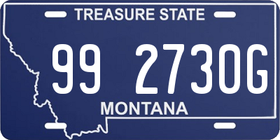 MT license plate 992730G