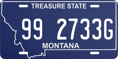 MT license plate 992733G