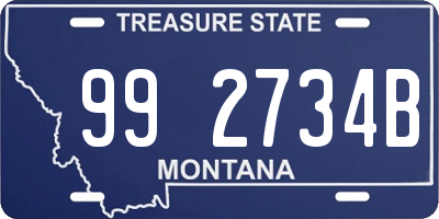 MT license plate 992734B