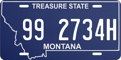 MT license plate 992734H