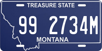 MT license plate 992734M