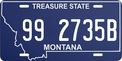 MT license plate 992735B