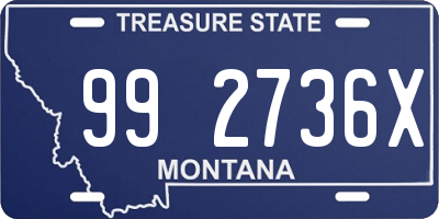 MT license plate 992736X