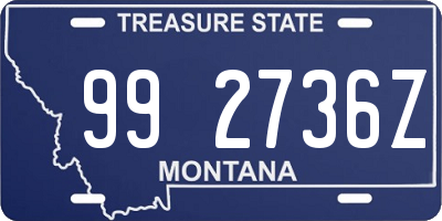 MT license plate 992736Z