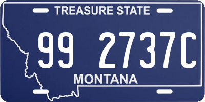 MT license plate 992737C