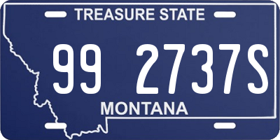 MT license plate 992737S