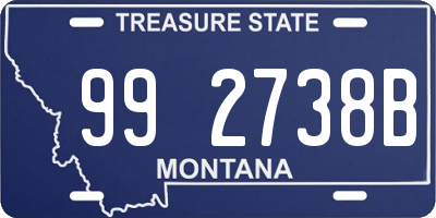 MT license plate 992738B